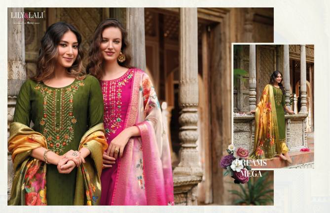 Meenakari Vol 4 By Lily And Lali Embroidery Kurti With Bottom Dupatta Wholesale Shop In Surat